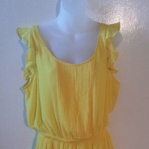 Tommy Hilfiger Drop Waist Yellow Chiffon dress XL